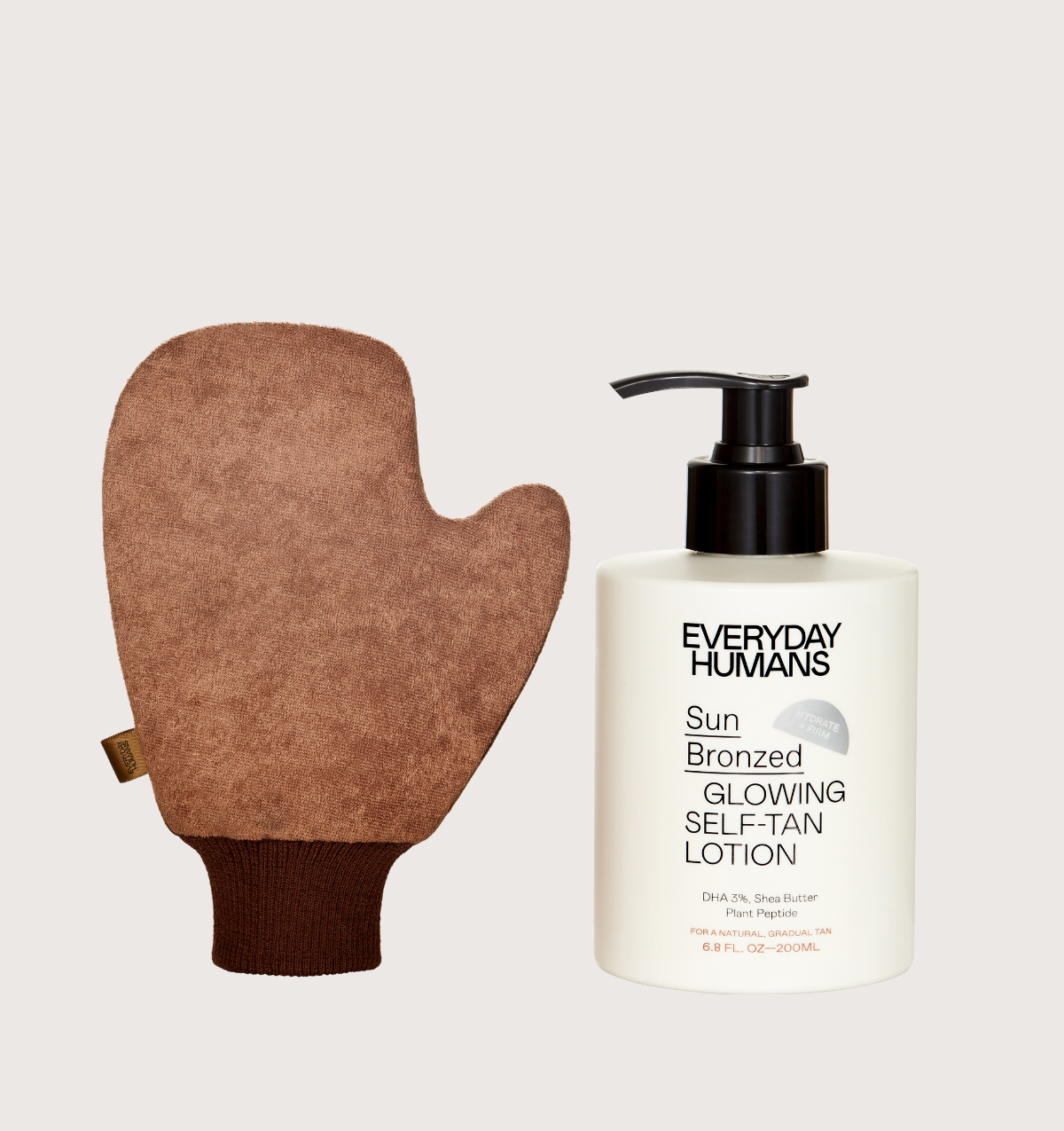 Sun Bronzed Glowing Self -Tan Lotion + Duo-Sided Tanning Mitt